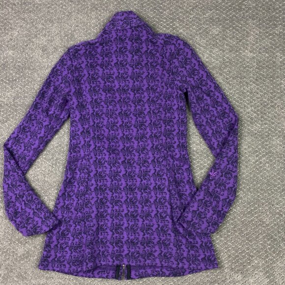 Ibex Full Zip Sweater Jacket Women's XS Purple Zque Merino Wool Mock Neck - Picture 5 of 15